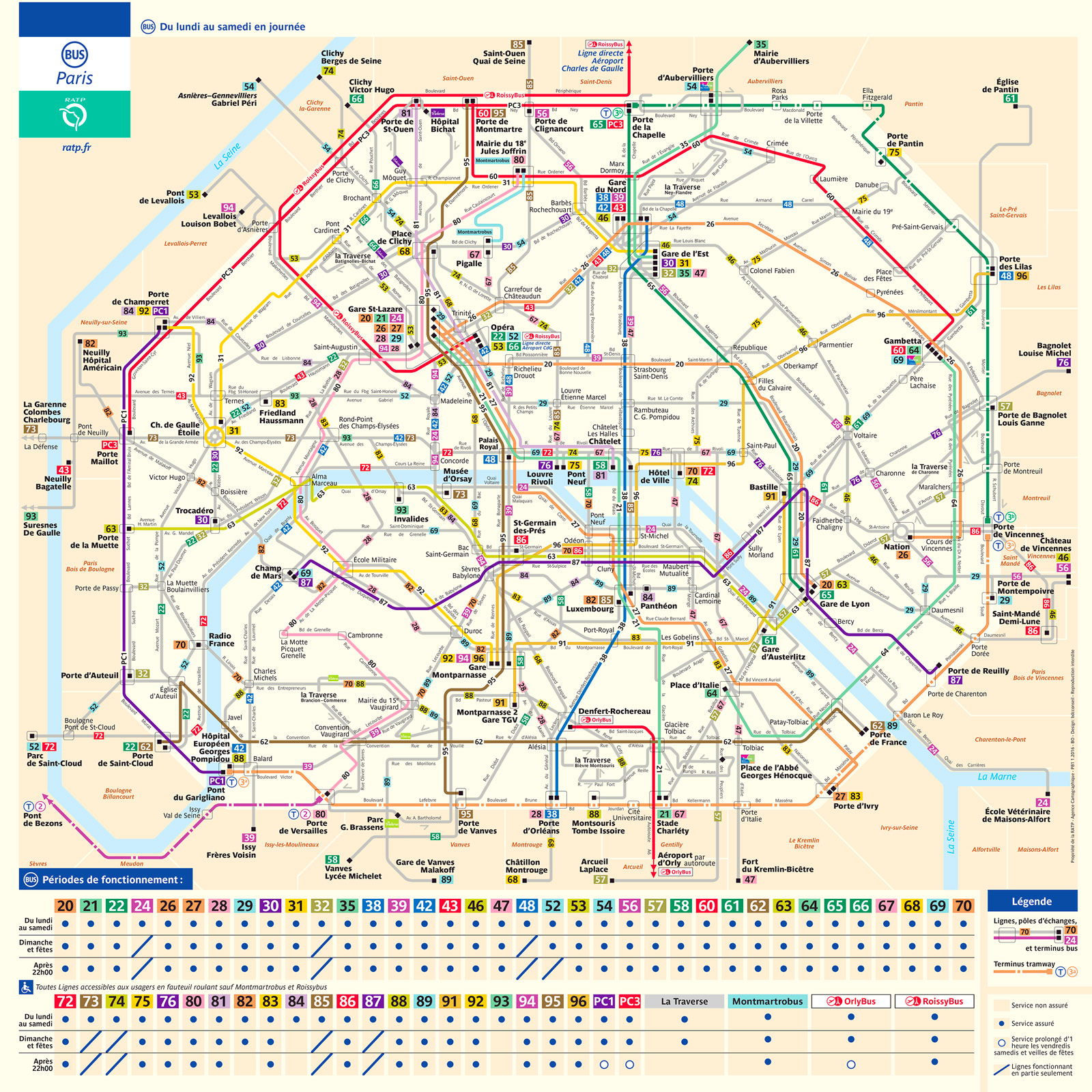 Plan des bus a Paris