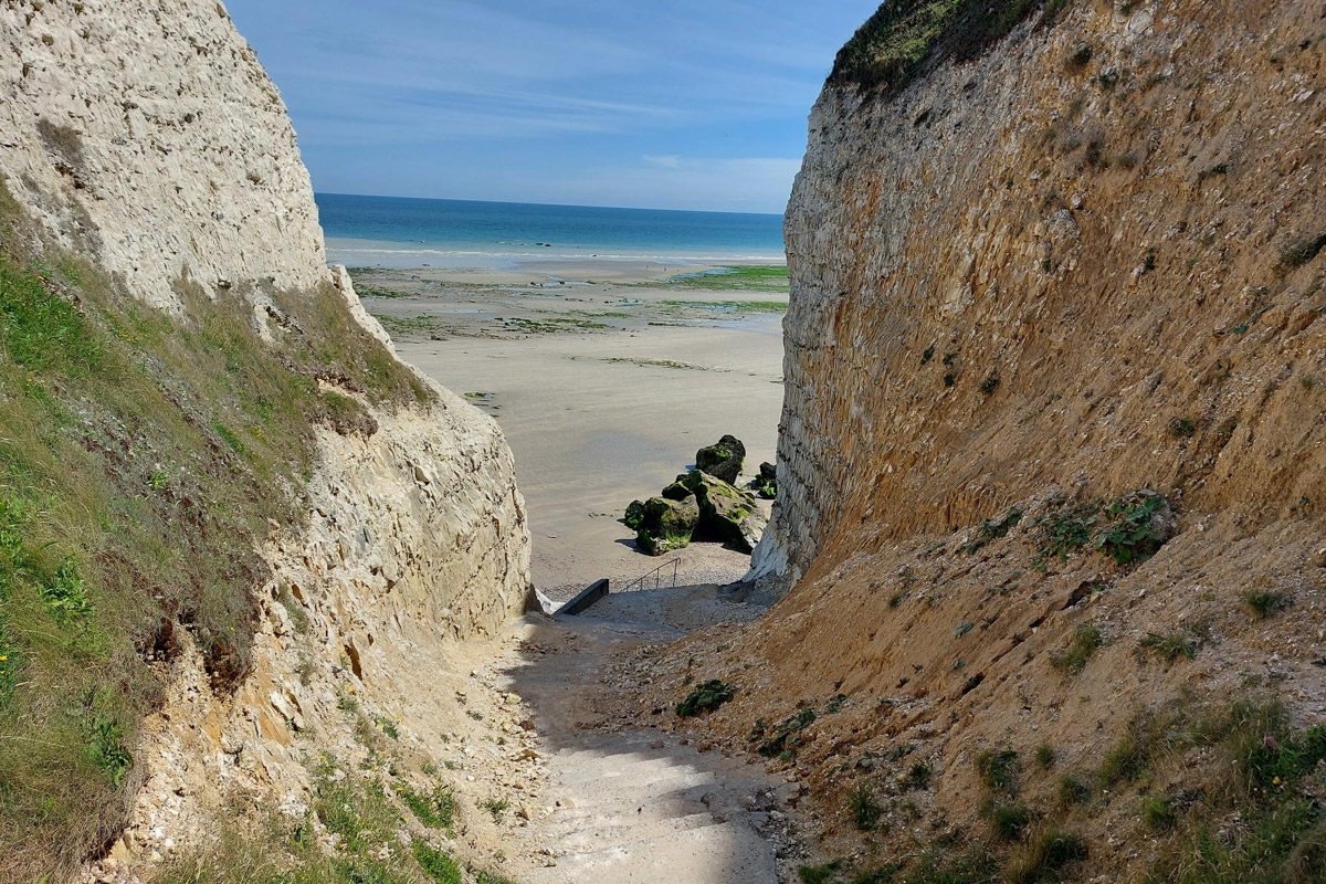 plage petit ailly vue escaliers